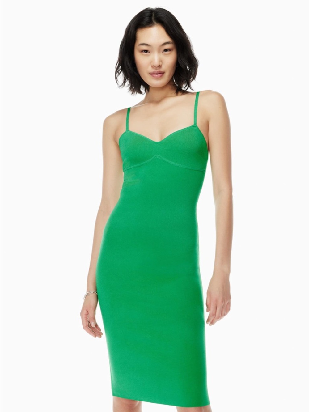 Babaton Green Midi Slip Dress